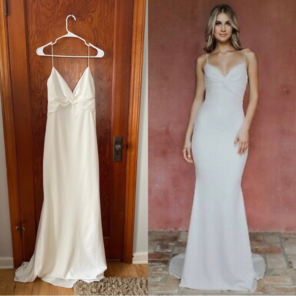 NOEL & JEAN by Katie May Ivory White Breathless Twist Bodice Trumpet Gown
